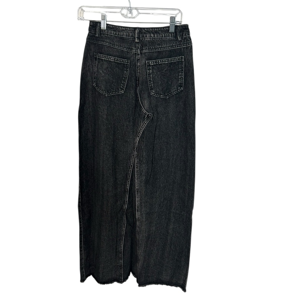 Dressed in Lala Maxi Black Denim Slit Skirt small Casual Fashion Slant NWT - Picture 5 of 10